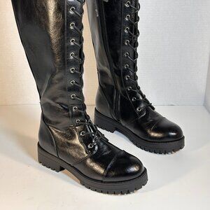 Ladies Black Leather Tall boots size 8